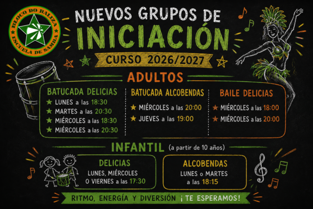 Batucada y Samba: Nuevos grupos de iniciación Batucada y Samba: Nuevos grupos de iniciación